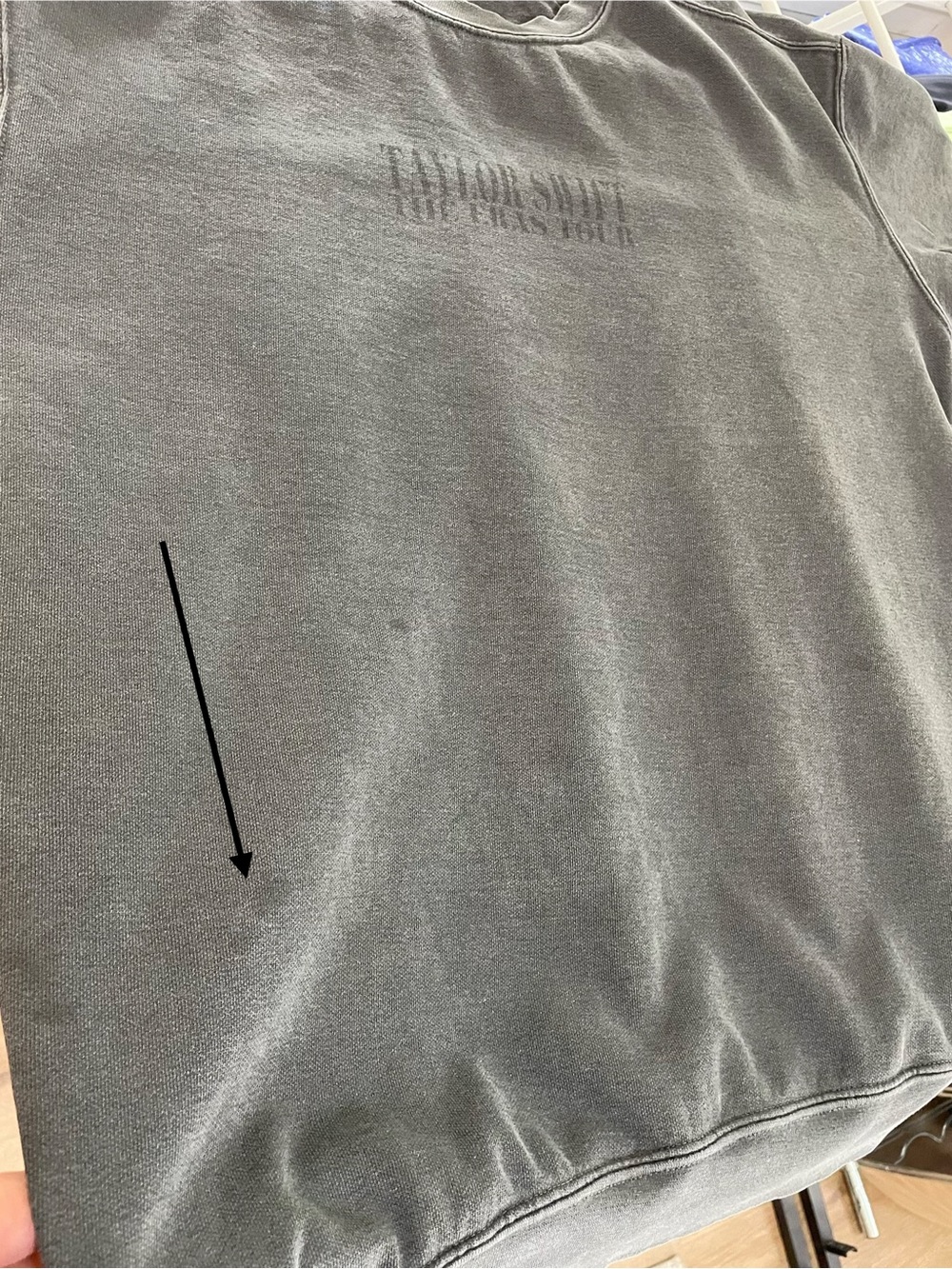 Taylor Swift Eras Tour Mineral Gray Crewneck Sweatshirt - Oversized Large - Picture 6 of 7